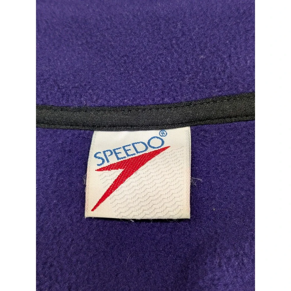Vintage Speedo Purple Fleece Jacket Mens Small‎ Full Zip Athletic Outdoor